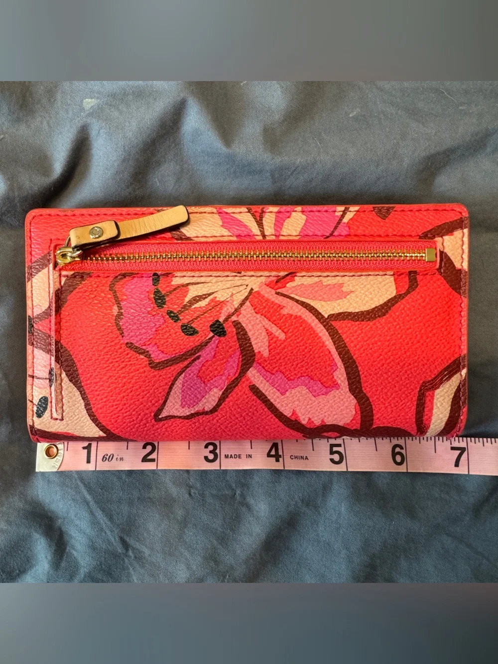 kate spade red pink floral continental wallet